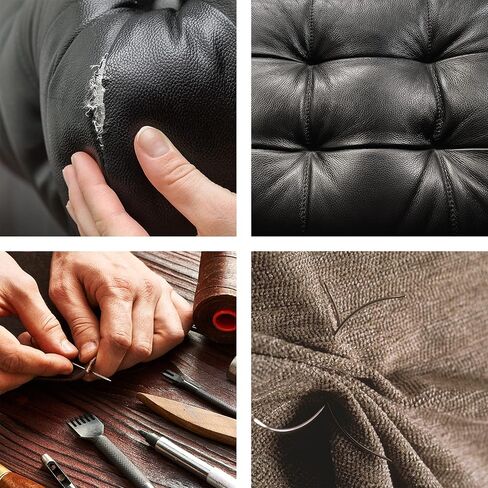 26 قطعة من إبر الخياطة اليدوية شديدة التحمل، أدوات حرفية جلدية تتضمن 15 إبرة خياطة جلدية و6 إبرة منحنية و4 خيوط و1 خيط غير منتقي لإصلاح المفروشات المنزلية والسجاد والقماش in Kuwait