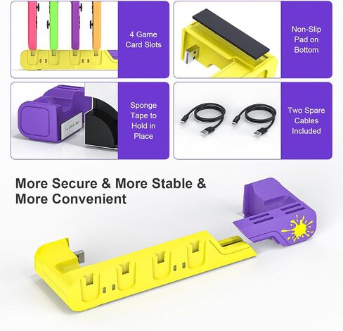 Switch Controller Charging Dock - Animal Crossing & Switch OLED Model Joycons, Charges up to 6 Joycons with Game Card Storage Stand in Kuwait