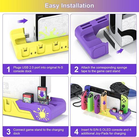 Switch Controller Charging Dock - Animal Crossing & Switch OLED Model Joycons, Charges up to 6 Joycons with Game Card Storage Stand in Kuwait