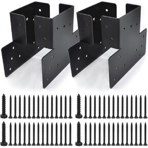 (4 حزمة) منشور أسود على شكل T إلى Beam Connector Roof Bracket ، قبعة منشور قابلة للتعديل لمدة 6 × 6 ، دعم شماعات رأس الجمالون الصلب ، موصل مرساة Timber Joist in Saudi Arabia
