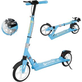 MEE GOO Scooter with Disc Brake & Dual Shock Absorbers,200mm PU Wheels ABEC-7 Bearings,Foldable Scooter for Teen&Adult,Non-Slip Deck,Kick Scooter in Saudi Arabia