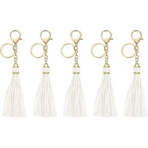 uxcell Leather Keychain Tassels, Women Tassel Bag Charm with Lobster Clasp Key Ring for Handbag Purse in Saudi Arabia