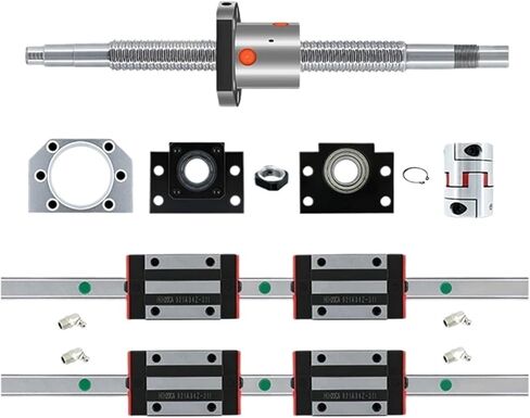 Double nut Ball Screw Control Machine 2pcs HGR15 Linear Guides +4pcs HGH15CA Blocks Carriages + 1 Set Ball Screw Kit SFU1605 with Coupler(350mm) in Saudi Arabia