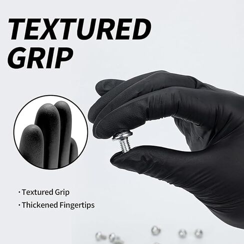 Jointown Disposable Medical Synmax Vinyl Exam Gloves- 4 mil Safty Glove 1000pcs - Latex-Free & Powder-Free - SGBE 8001, Small (Case of 1000, Black) in Saudi Arabia