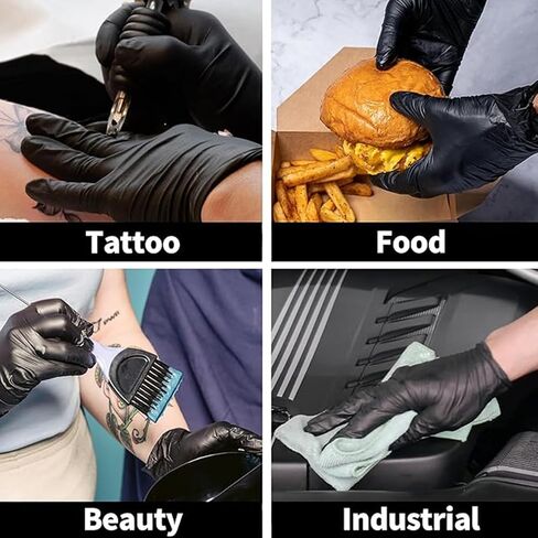 Jointown Disposable Medical Synmax Vinyl Exam Gloves- 4 mil Safty Glove 1000pcs - Latex-Free & Powder-Free - SGBE 8001, Small (Case of 1000, Black) in Saudi Arabia
