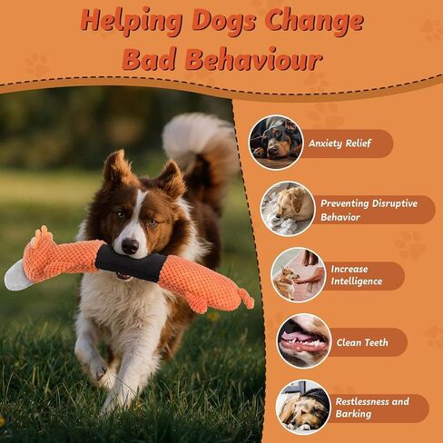 Squeaky Dog Toys, Plush Stuffed Large Dog Toy with Crinkle Paper, Teeth Cleaning Toys for Samll to Large Dogs in Saudi Arabia