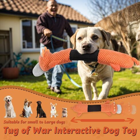 Squeaky Dog Toys, Plush Stuffed Large Dog Toy with Crinkle Paper, Teeth Cleaning Toys for Samll to Large Dogs in Saudi Arabia