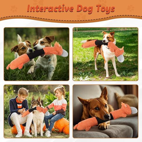 Squeaky Dog Toys, Plush Stuffed Large Dog Toy with Crinkle Paper, Teeth Cleaning Toys for Samll to Large Dogs in Saudi Arabia