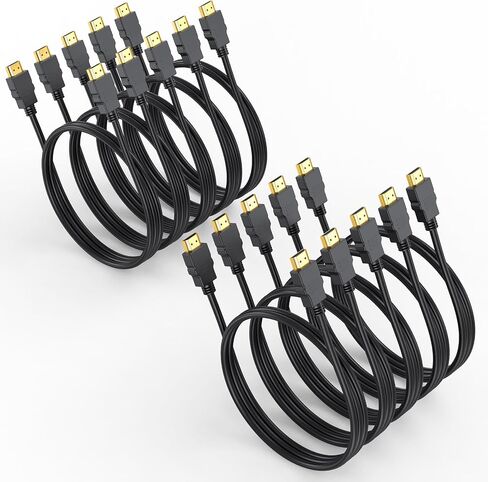 4K HDMI Cable 3FT 10-Pack, HDMI to HDMI 3 Foot High Speed HDMI 2.0 Cable Shielded Cord with Ethernet Support 4K@60Hz, 2K, HDR, ARC, 3D Compatible with Monitor, Roku/Fire TV, Laptop, PS5/4, Blu-ray in Kuwait