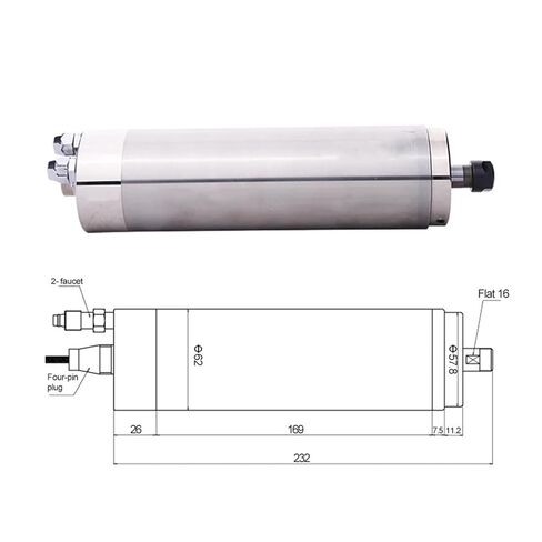 1.2kw ER11 4pcs محمل كرة كهربائية مبردة بالمياه 62 مم عزم دوران مرتفع السرعة (1.2 كيلو وات 24000 دورة في الدقيقة 220 فولت) in Kuwait