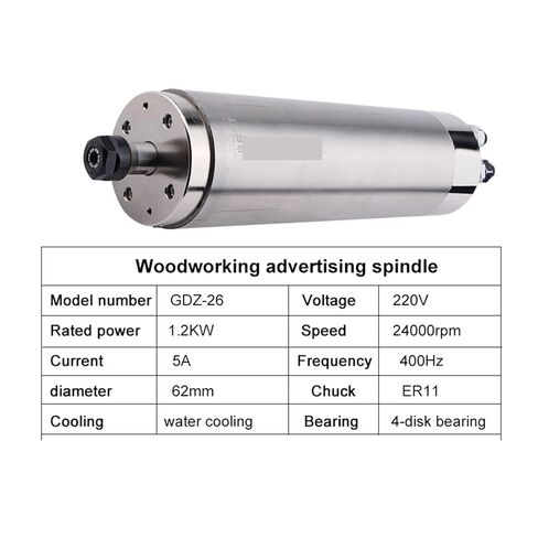 1.2kw ER11 4pcs محمل كرة كهربائية مبردة بالمياه 62 مم عزم دوران مرتفع السرعة (1.2 كيلو وات 24000 دورة في الدقيقة 220 فولت) in Kuwait