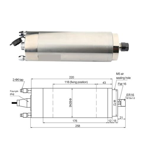 المغزل الثابت في عزم الدوران المبرد بالمياه 1.5 كيلو واط 80 مم قطره عالية السرعة عالية الطاقة CNC المحرك GDK80-24Z/1.5 (220 فولت) in Kuwait