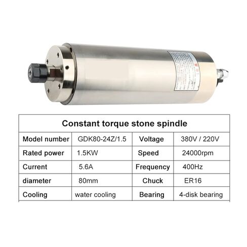 المغزل الثابت في عزم الدوران المبرد بالمياه 1.5 كيلو واط 80 مم قطره عالية السرعة عالية الطاقة CNC المحرك GDK80-24Z/1.5 (220 فولت) in Kuwait