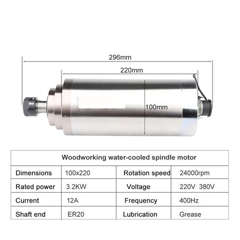 ER20 3.2 كيلو وات محرك المغزل المبرد بالمياه. in Kuwait