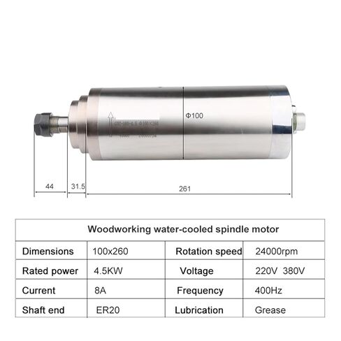 4.5kw ER20 220V 380V 100 مم قطر أداة المبرد بالمياه المغزل (4.5kw 220v) in Kuwait