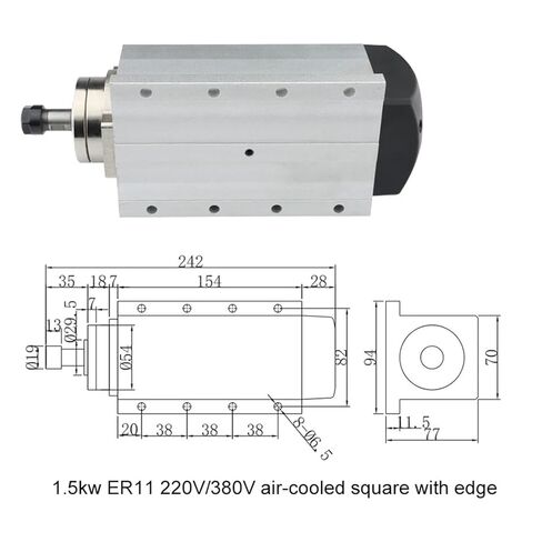 1.5kw ER11 air-Cooled Spindle Motor with Flange 220V 380V 24000rpm(1.5kw ER11 380V) in Kuwait