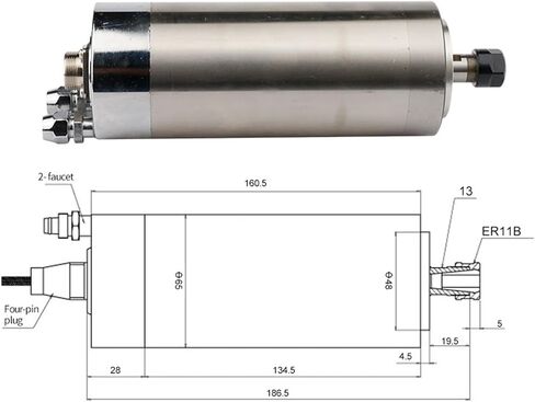 800W المغزل المبرد بالمياه GDZ-15 CNC 0.8KW ER11 4 محامل (380 فولت) in Saudi Arabia