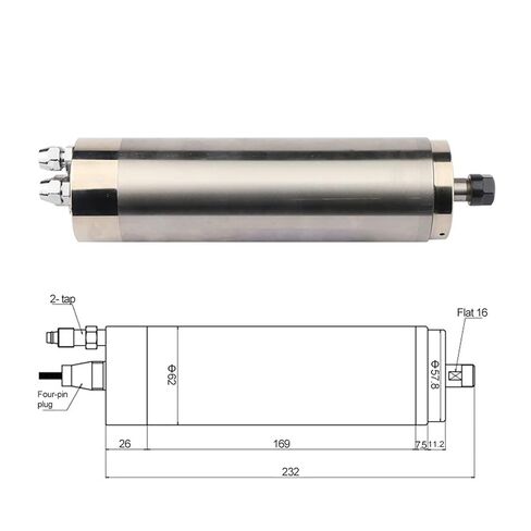GDZ-26 800W محرك المغزل المبرد بالمياه 62 قطر العزم العزم المستمر أربعة محامل 0.8 كيلو واط (220 فولت) in Kuwait