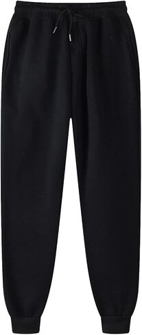 Sweatpants for Men Casual Workout Gym Elastic Drawstring Waist Joggers Slim Running Hiking Cuffed Lounge Track Pants in Kuwait