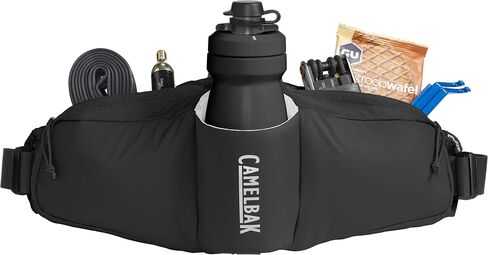 Camelbak Podium Flow 2 حزمة الخصر لركوب الدراجات الجبلية ، ركوب الدراجات في الحصى - يحتوي على زجاجة دراجة من سلسلة أوقية من المنصة ، أسود in Saudi Arabia