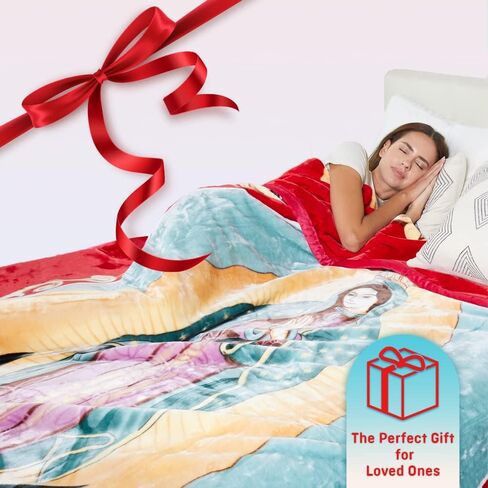 5.3LB Virgin Mary Queen Size Blanket - Thick Lints-Free 2Ply Heavy Cozy Plush Fleece, Warm Our Lady of Guadalupe Korean Mink Throw - Soft San Marcos Mexican Blankets, Winter Holy Mother Gift, 75"x90" in Kuwait