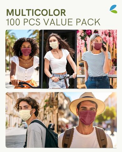 FriCARE Black Masks Disposable for Adults, 4 Ply Face Mask Individually Wrapped ASTM Level 3 Protective 50 Pack in Kuwait