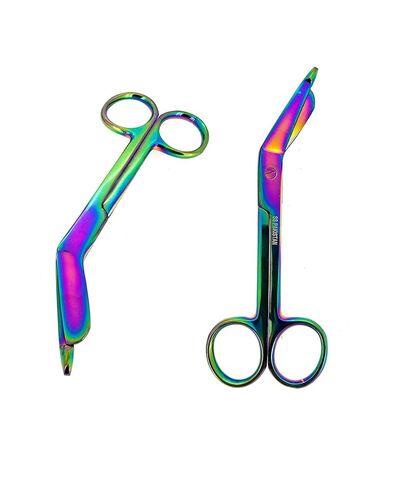 Titanium Galaxy Rainbow Galaxy Galaxy 3.5 "، 4.5" ، 5.5 و 7.5 EMS ضمادة ضمادة Lister Scissor مثالية للممرضات ، EMT ، طلاب الطب ، رجال الإطفاء ، صياد ، هوايات وتصنيع (4.50 ") in Kuwait