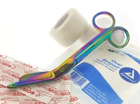 Titanium Galaxy Rainbow Galaxy Galaxy 3.5 "، 4.5" ، 5.5 و 7.5 EMS ضمادة ضمادة Lister Scissor مثالية للممرضات ، EMT ، طلاب الطب ، رجال الإطفاء ، صياد ، هوايات وتصنيع (4.50 ") in Kuwait