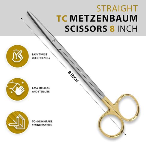 T/C Metzenbaum/Tanser scissors Tungstien Carbide Surgical Dental 8" Straight in Saudi Arabia