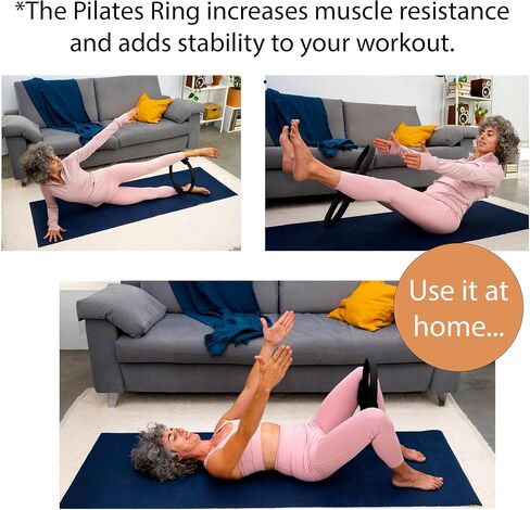 Pilates Ring Bundle Includes Workout Cards, Resistance Band, and Pilates Circle Set. Pilates Equipment for The Ultimate Home Pilates Kit and at-Home Pilates Workout. in Saudi Arabia
