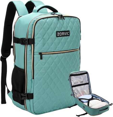 Travel Backpack for Women, Flight Approved Carry On Backpack, Anti Theft Luggage Bag Fit 17 Inch Laptop Business Weekender (Beige) in Saudi Arabia
