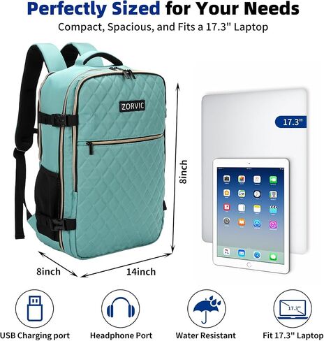 Travel Backpack for Women, Flight Approved Carry On Backpack, Anti Theft Luggage Bag Fit 17 Inch Laptop Business Weekender (Beige) in Saudi Arabia