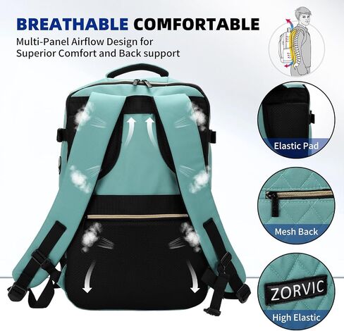 Travel Backpack for Women, Flight Approved Carry On Backpack, Anti Theft Luggage Bag Fit 17 Inch Laptop Business Weekender (Beige) in Saudi Arabia