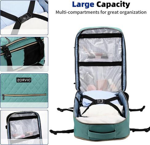 Travel Backpack for Women, Flight Approved Carry On Backpack, Anti Theft Luggage Bag Fit 17 Inch Laptop Business Weekender (Beige) in Saudi Arabia
