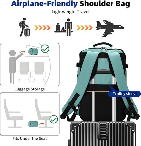 Travel Backpack for Women, Flight Approved Carry On Backpack, Anti Theft Luggage Bag Fit 17 Inch Laptop Business Weekender (Beige) in Saudi Arabia