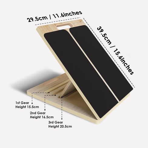 لوحة مائلة خشبية لتمديد العجل والقرفصاء ، لوحة الميل القابلة للتعديل للعلاج الطبيعي - القرفصاء القرفصاء بلوك بديل - محمول وخفيف الوزن - مزود بوسادات استبدال مضادة للانزلاق in Kuwait