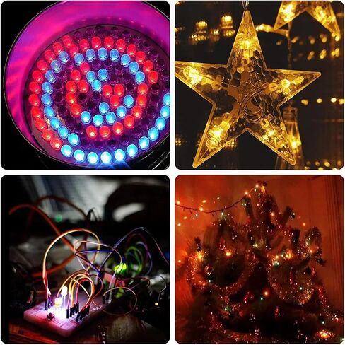 50pcs 5mm Multicolor Slow/Fast Flashing LED Diode Blinking Light Emitting Diodes 2 Pins Clear Round Lens Electronic Components(Slow Flash) in Saudi Arabia