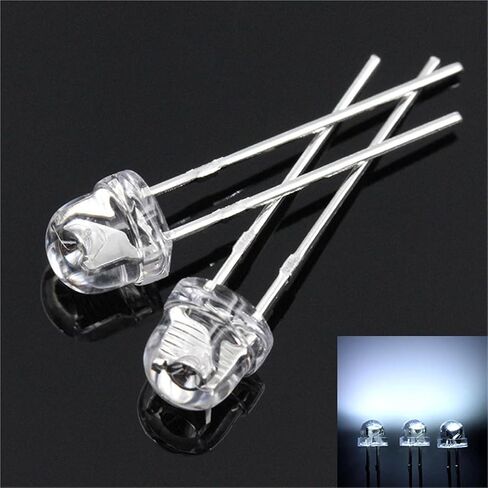 100pcs 5mm Straw Hat LED Diode DIY مجموعة متنوعة Super Bright F5 Light Diodes Diodes White Red Yellow Green Blue (5 Colors x 20pcs) in Kuwait