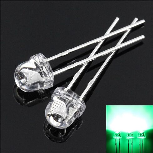100pcs 5mm Straw Hat LED Diode DIY مجموعة متنوعة Super Bright F5 Light Diodes Diodes White Red Yellow Green Blue (5 Colors x 20pcs) in Kuwait