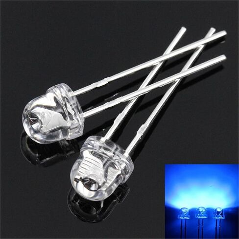 100pcs 5mm Straw Hat LED Diode DIY مجموعة متنوعة Super Bright F5 Light Diodes Diodes White Red Yellow Green Blue (5 Colors x 20pcs) in Kuwait