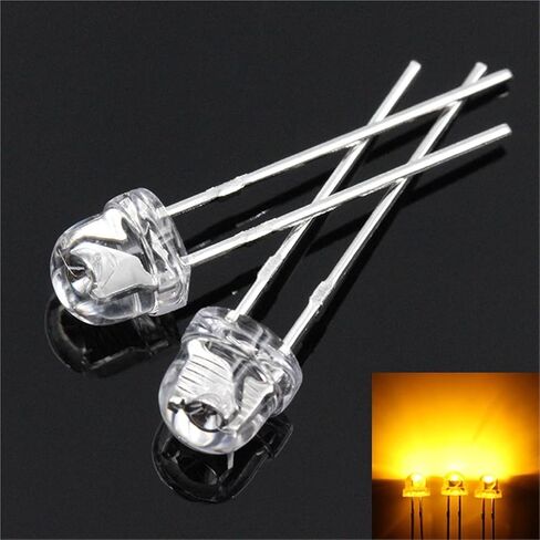 100pcs 5mm Straw Hat LED Diode DIY مجموعة متنوعة Super Bright F5 Light Diodes Diodes White Red Yellow Green Blue (5 Colors x 20pcs) in Kuwait