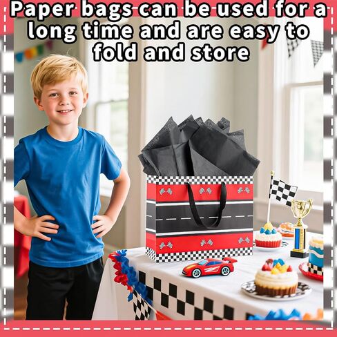 FUNCANDLE 13" Blue Dog Paw Print Gift Bags with Cards Tissue Paper, Blue White Dog Wrapping Paper Dog Themed Party Decoration for Girl Boy Kids Christmas Pet Birthday Gift Party Supplies in Kuwait