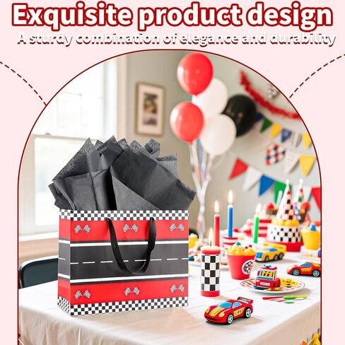 FUNCANDLE 13" Blue Dog Paw Print Gift Bags with Cards Tissue Paper, Blue White Dog Wrapping Paper Dog Themed Party Decoration for Girl Boy Kids Christmas Pet Birthday Gift Party Supplies in Kuwait