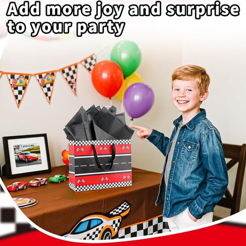 FUNCANDLE 13" Blue Dog Paw Print Gift Bags with Cards Tissue Paper, Blue White Dog Wrapping Paper Dog Themed Party Decoration for Girl Boy Kids Christmas Pet Birthday Gift Party Supplies in Kuwait