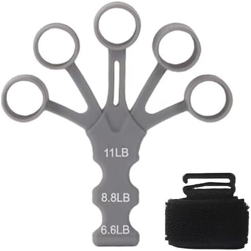 نماذج تمرين تمرينات الإصبع ، نطاقات مقاومة إصبع تعديل القوة المستخدمة لممارسة قوة الإصبع - رمادي 1pcs in Kuwait