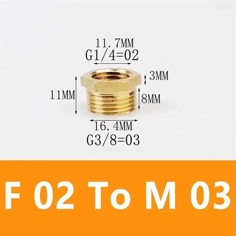 Brass Hex Bushing Reducer Pipe Fitting F To M Threaded 1/8 1/4 3/8 1/2 3/4 Reducing Copper Water Gas Adapter Coupler Connector(F 04 To M 06) in Saudi Arabia