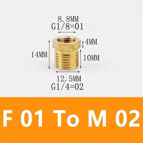 Brass Hex Bushing Reducer Pipe Fitting F To M Threaded 1/8 1/4 3/8 1/2 3/4 Reducing Copper Water Gas Adapter Coupler Connector(F 04 To M 06) in Saudi Arabia