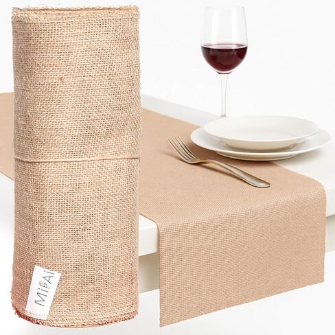 Burlap roll 12in x 10 Yards-Cut to Your Length Burlap Table Runners -50 Yarns/10cm Density-Ecofriendly- Reusable- Perfect for Crafts, Décor, Gift Wrapping, Events, DIY and Gardening Projects in Saudi Arabia
