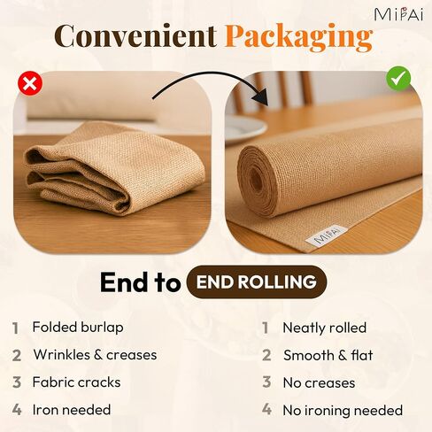 Burlap roll 12in x 10 Yards-Cut to Your Length Burlap Table Runners -50 Yarns/10cm Density-Ecofriendly- Reusable- Perfect for Crafts, Décor, Gift Wrapping, Events, DIY and Gardening Projects in Saudi Arabia