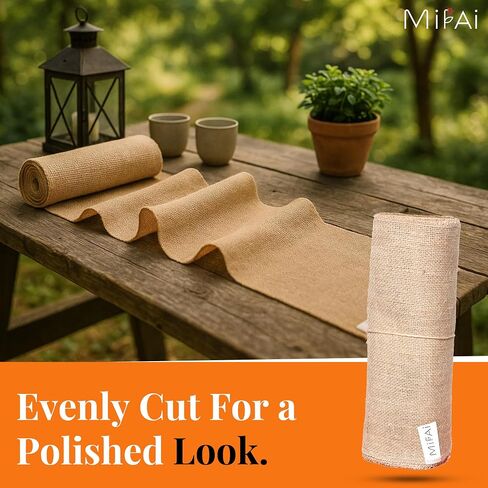 Burlap roll 12in x 10 Yards-Cut to Your Length Burlap Table Runners -50 Yarns/10cm Density-Ecofriendly- Reusable- Perfect for Crafts, Décor, Gift Wrapping, Events, DIY and Gardening Projects in Saudi Arabia